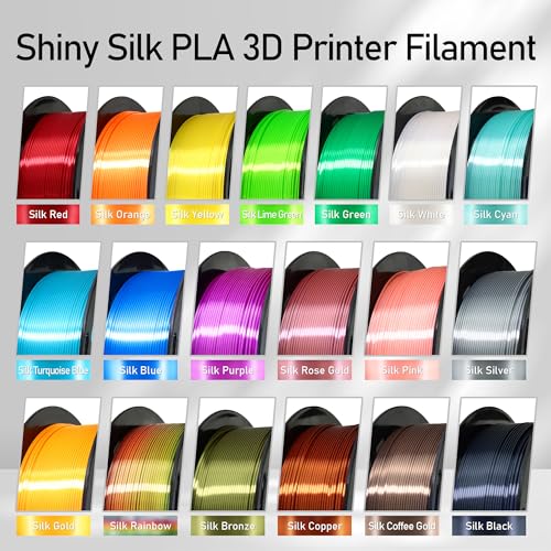 Image of Silk Sliver PLA Satin Shiny 3D Printer Filament, 1.75mm Diameter 1kg Spool 2.2lbs for FDM 3D Printers