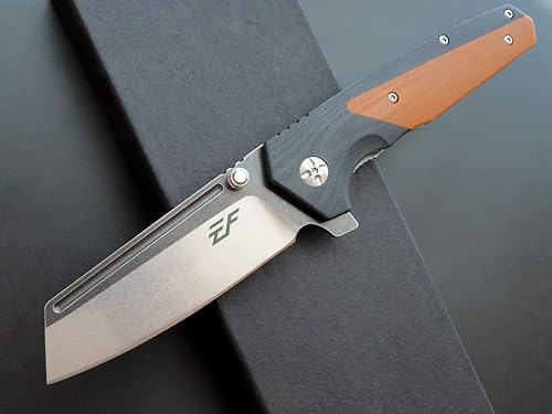 Miniatura 3 de Eafengrow EF68 Cuchillo plegable D2 hoja y mango G10 con rodamiento de bolas de clip, herramienta de transporte diario para supervivencia de rescate