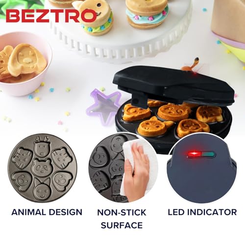 Image of Waffle Maker Machine Mini Electric Breakfast Pancake Maker Similar to Donut or Sandwich Makers for Desserts Snacks Parties for Kids & Family