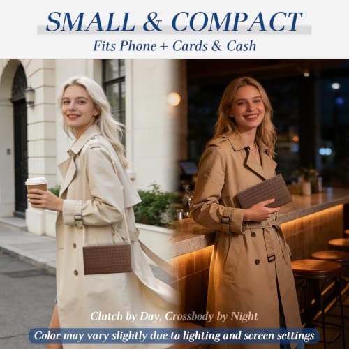 Image of U+U Small Crossbody Bags for Women, Cell Phone Purse Mini Clutch Bag with Removable Chain, Card Slots - Lightweight Purse