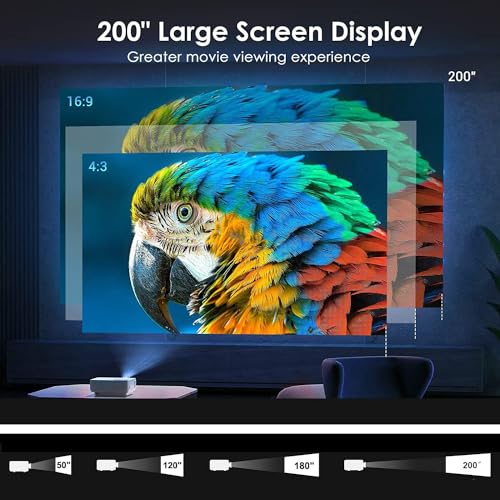 Image of BIGASUO Andriod 5G WiFi Projector Home 4K Support 1080P Smartphone Full Hd Portable Builtin YouTube Other Apps Auto Keystone 4000 Lumens 200 inch Screen Compatible 4K Tv Stick, Multicolor (BGP34)