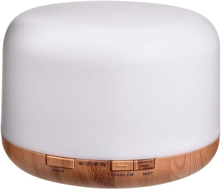 Kyansin Essential Oil Diffuser,500ml Aroma Diffuser,Ultrasonic Aromatherapy Humidifier with 7 Colorful LED Lights Whisper Quiet Auto Shut-off Cool mist for Home Room Hotel Yoga Spa