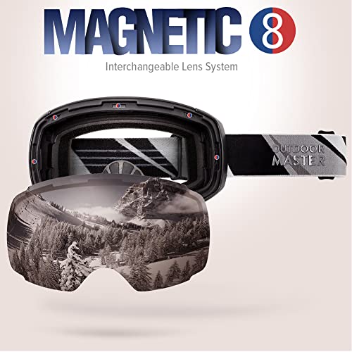 Outdoormaster Ski Goggles Magnetic Lens - Otg Snowboard Goggles For Men, Women &Youth, 100% Uv Protection Snow Goggles - Ninja #TOP4