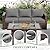 Amopatio Patio Furniture Set with Fire Pit Table, 6 Pieces Outdoor Oversized Sectional Sofa Wicker Patio Armrest Couch, 44" Fire Pit Conversation Sets with Storage Table, Waterproof Cover (Grey)