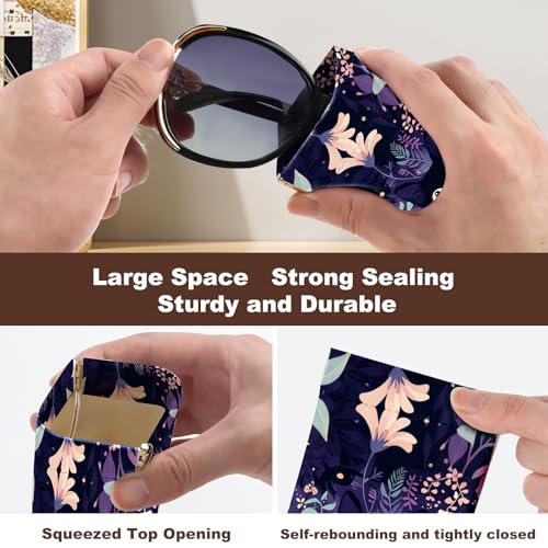 Image of Anikathy 2Pcs Sunglass Eyeglass Glasses Case Soft PU Leather with Cleaning Cloth Portable Glasses Pouch Bag for Men Women