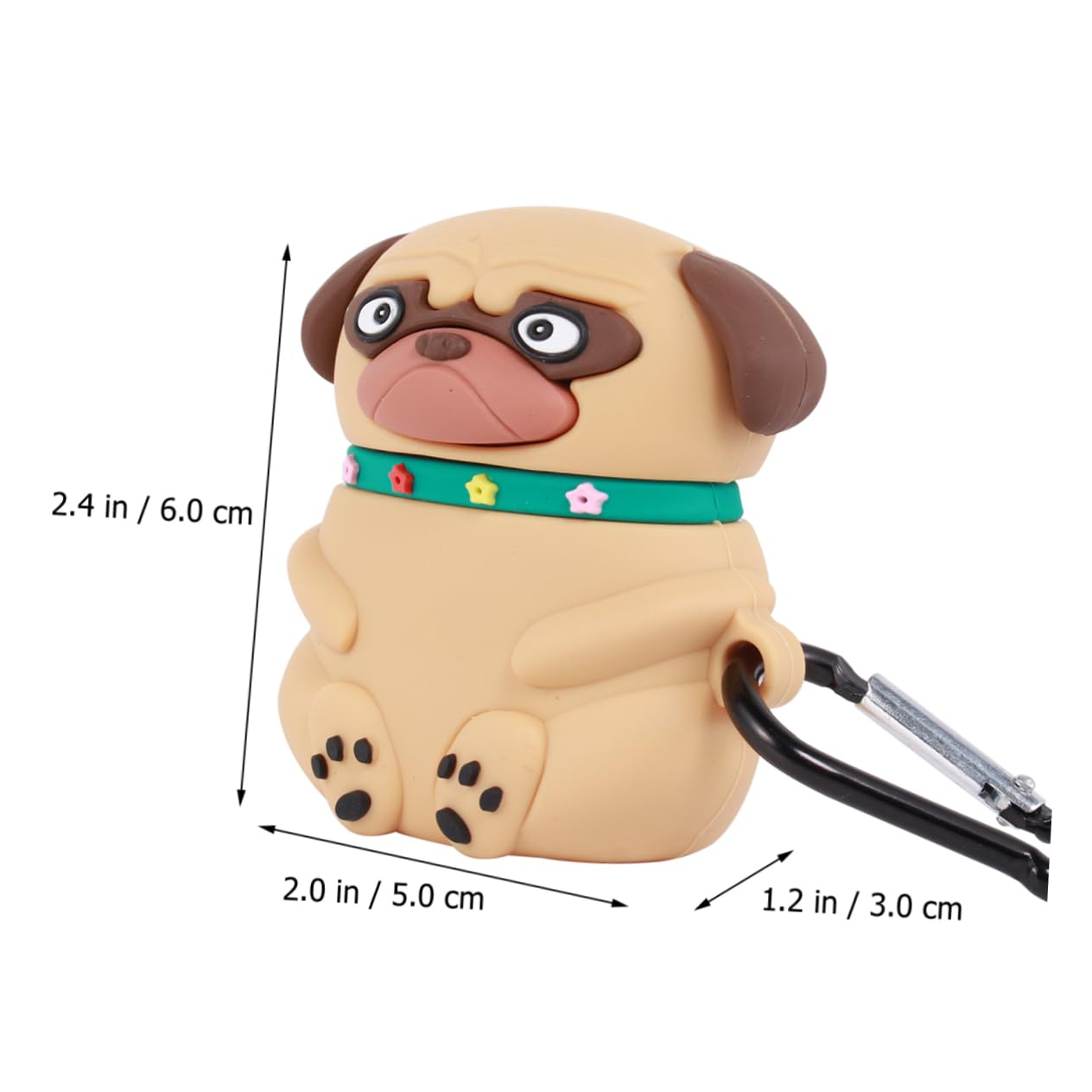 Uonlytech 3piezas Funda De Silicona para Auriculares Diseño De Perro Pei Resistente y Arañazos con Gancho para Fácil Transporte
