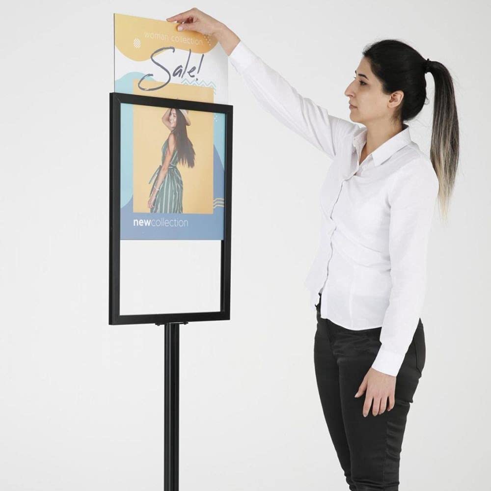 Soporte para carteles en formato DIN A1/A2 (negro, DIN A2)
