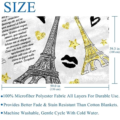 Couverture Tour Eiffel étoilée : idée cadeau douce pour lit et canapé - 6