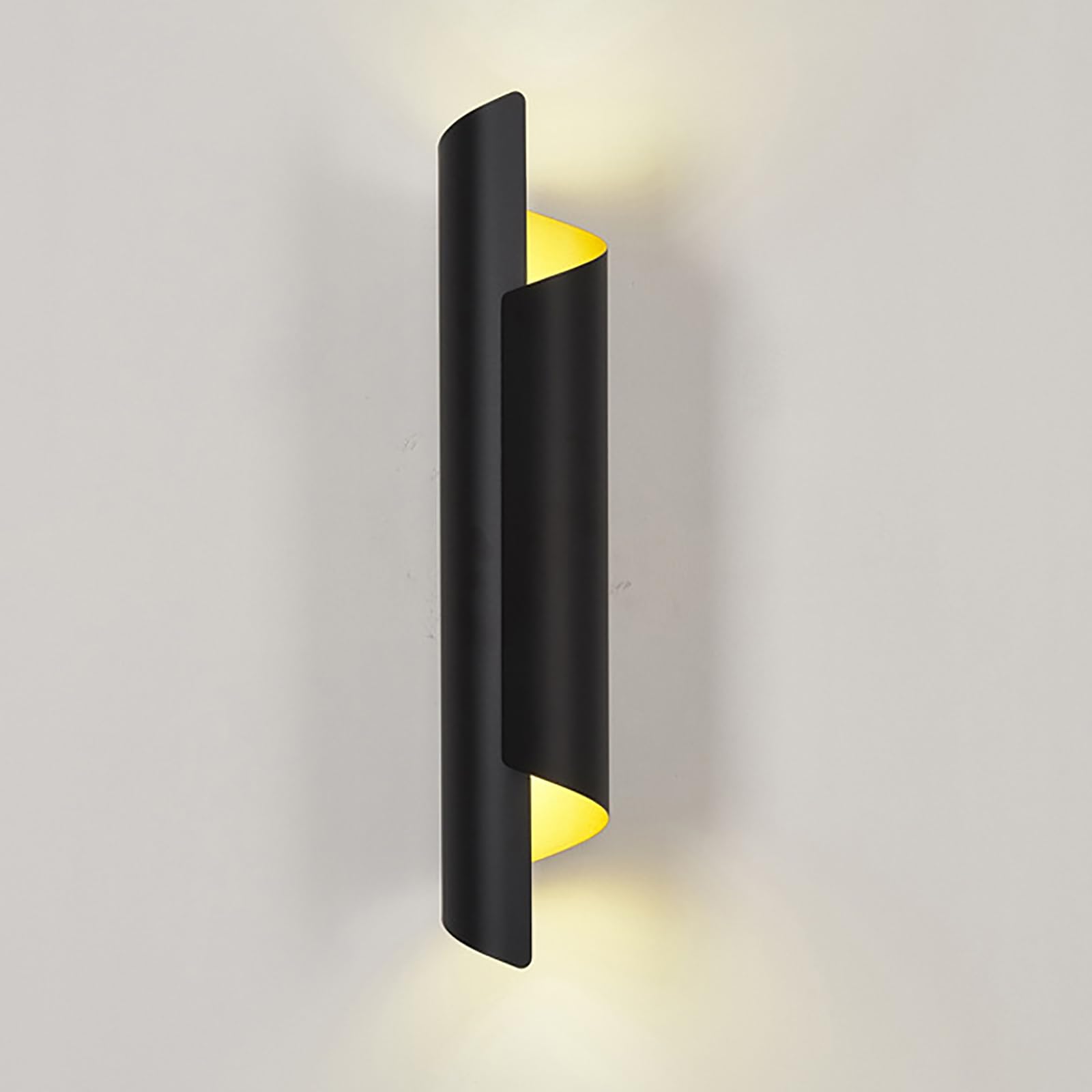 STUIJKVSZ Modern Black d Wall Sconce,2-Light Up and Down Indoor Sconce,mid Century Light Fixture,Hallway Mounted Lighting Fixtures for Stair Staise Living Room Bedroom Lamp