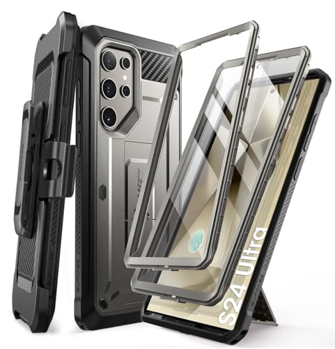 SUPCASE Unicorn Beetle Pro Case for Samsung Galaxy S24 Ultra with Stand, [2 Front Frames] 360° Full Body Shockproof Case with Belt Clip and Kickstand with Screen Protector for S24 Ultra, by SUPCASE - Used condition - US$19.02