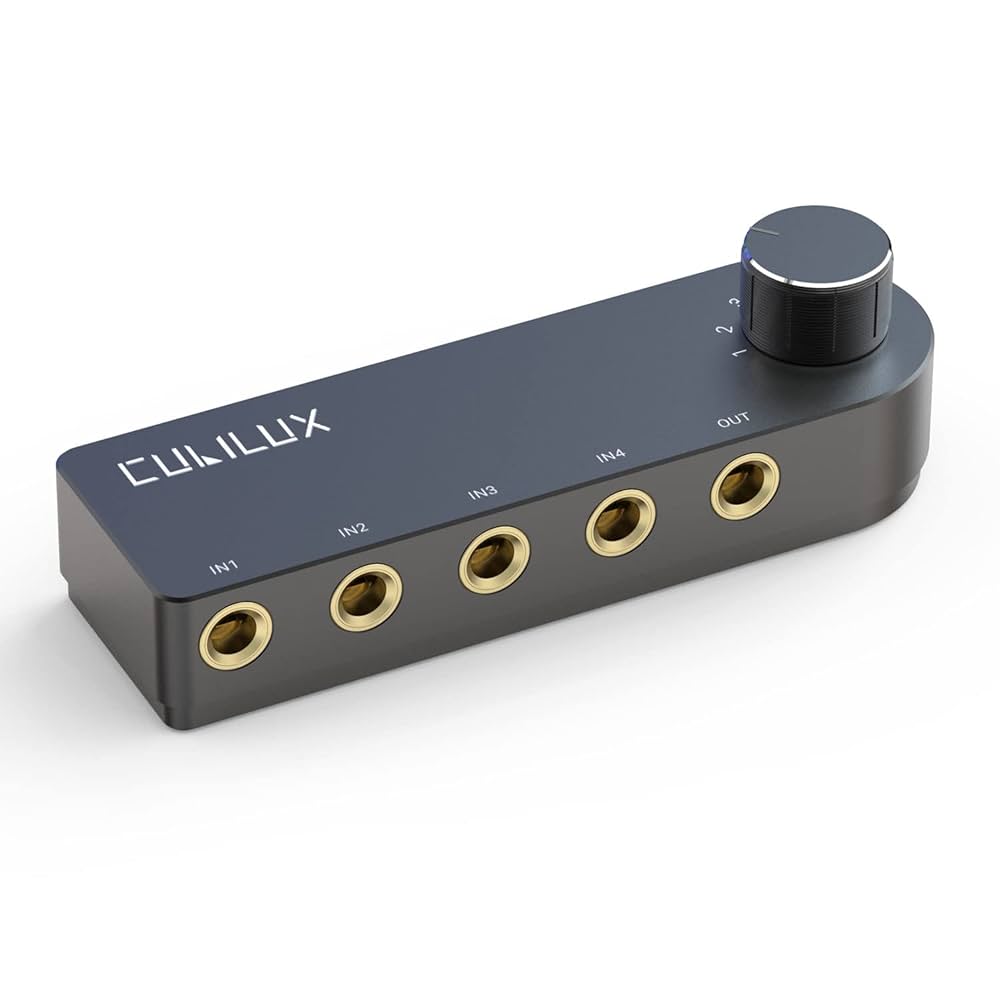 Cubilux Passive Audio Switcher, Bi-Directional 1 to 4 6.35