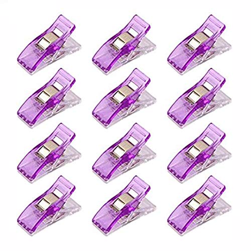 50 Pcs Sewing Clips, Youthful Multipurpose Plastic Quilter Holding Wonder Clips Sewing Clips for Sewing Craft Clamps Crafting Crochet Knitting Quilting Crafting Blinder Clips (Purple)