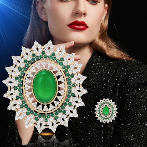Image of Rhinestone Brooch for Women 18k Gold Plated Brooch Pin Fashion Brooch Lapel Pin Dress Accessories Safety Pin Jewelry Thanksgiving Day Birthday Wedding Gifts for Mom Wife