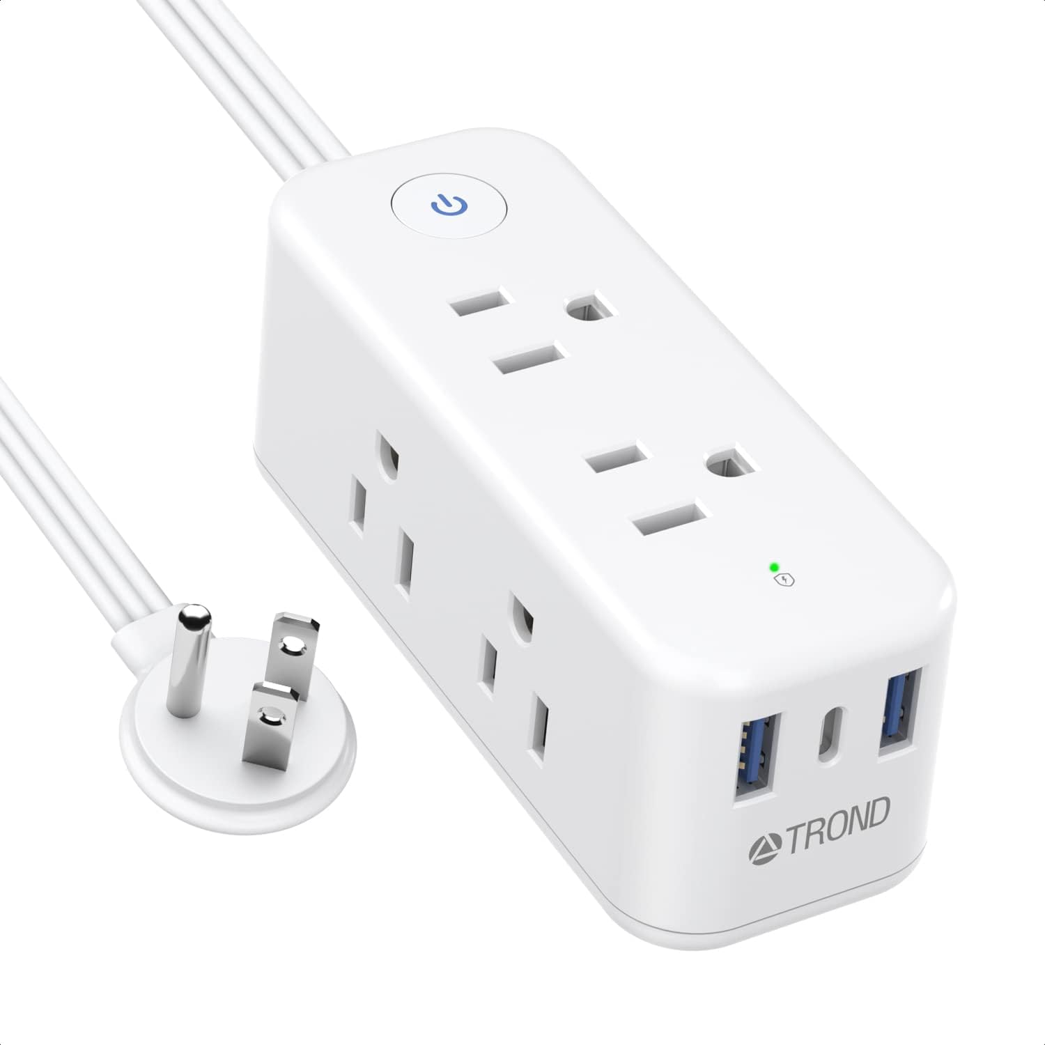 Flat Plug Extension Cord, TROND 5 ft Ultra Thin Flat Power