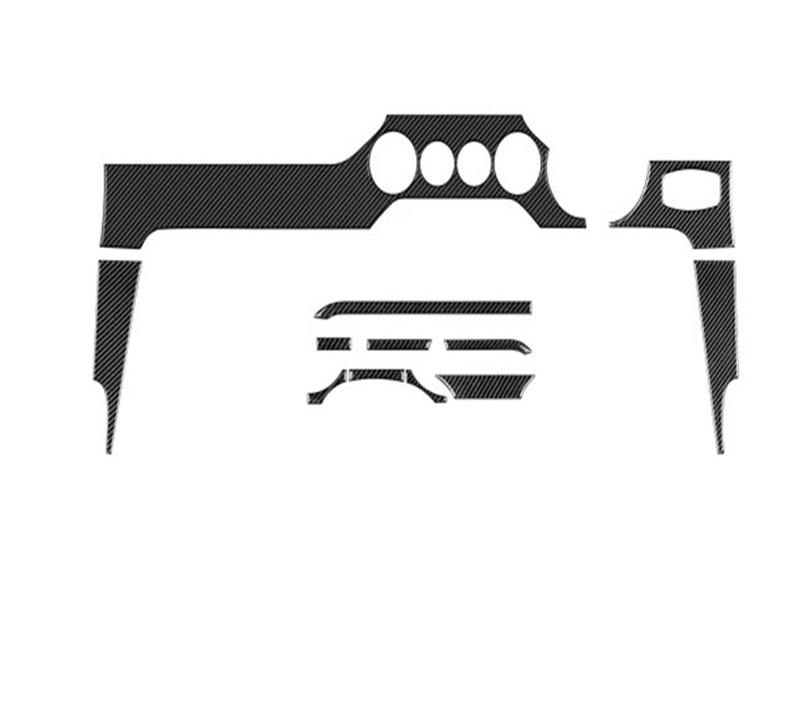 Vetjmua One Color Interior Trim For Mustang 2015-2019 2020 2021 2022 Real Carbon Fiber Car Dashboard Panel Interior Trim Rhd Lhd Sticker Cover Trim Sticker