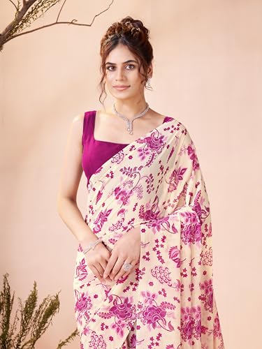 Image of Garden Vareli Women Georgette All Over Floral Printed Saree