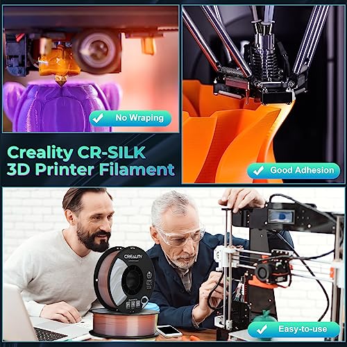 Image of Creality Silk Filament, PLA 3D Printer Filament 1.75mm Multi Color, Smooth and Shiny, Silk Shiny PLA Filament + /-0.02mm, 3D Printing Filament 1KG /2.2lb (Golden-Red)