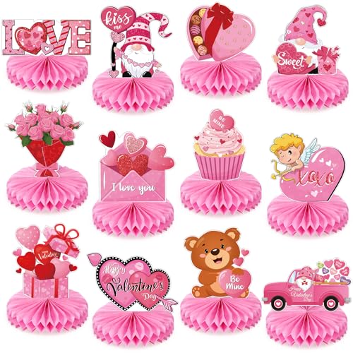 Centres de table Saint-Valentin en nid d'abeille Gilprop pour célébrer l'amour à deux