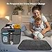 XEVAR Baby Diaper Caddy Organizer with Changing Mat - Portable Car Caddy for Newborn Essentials, Diapers & Wipes, Gift for Baby Shower and New Mom | Oxford Fabric, Grey