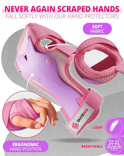 Image of SKATEWIZ Knee and Elbow Pads Adult - Skating Protective Gear Adult, - Smash - Size L Pink Purple - Skateboard Pads, Roller Skates, Inline Skate - Ice Skates Women