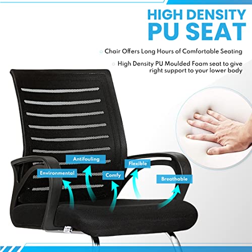 Da URBAN® Tulip Mid Back Mesh Visitor Chair | Heavy Duty Metal Frame | Office Visitor/Study/Waiting Room Sitting Chair| Professional Look Ergonomic... - Image 7