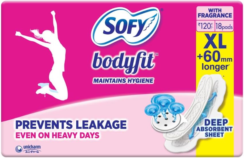 Bodyfit Pro XL - 290mm | 18 pads | Women Sanitary Pads | Leakage Protection | Long Lasting | Deep Absorption | Centre Thick Fit | Comfy Dry Cover | X-Large