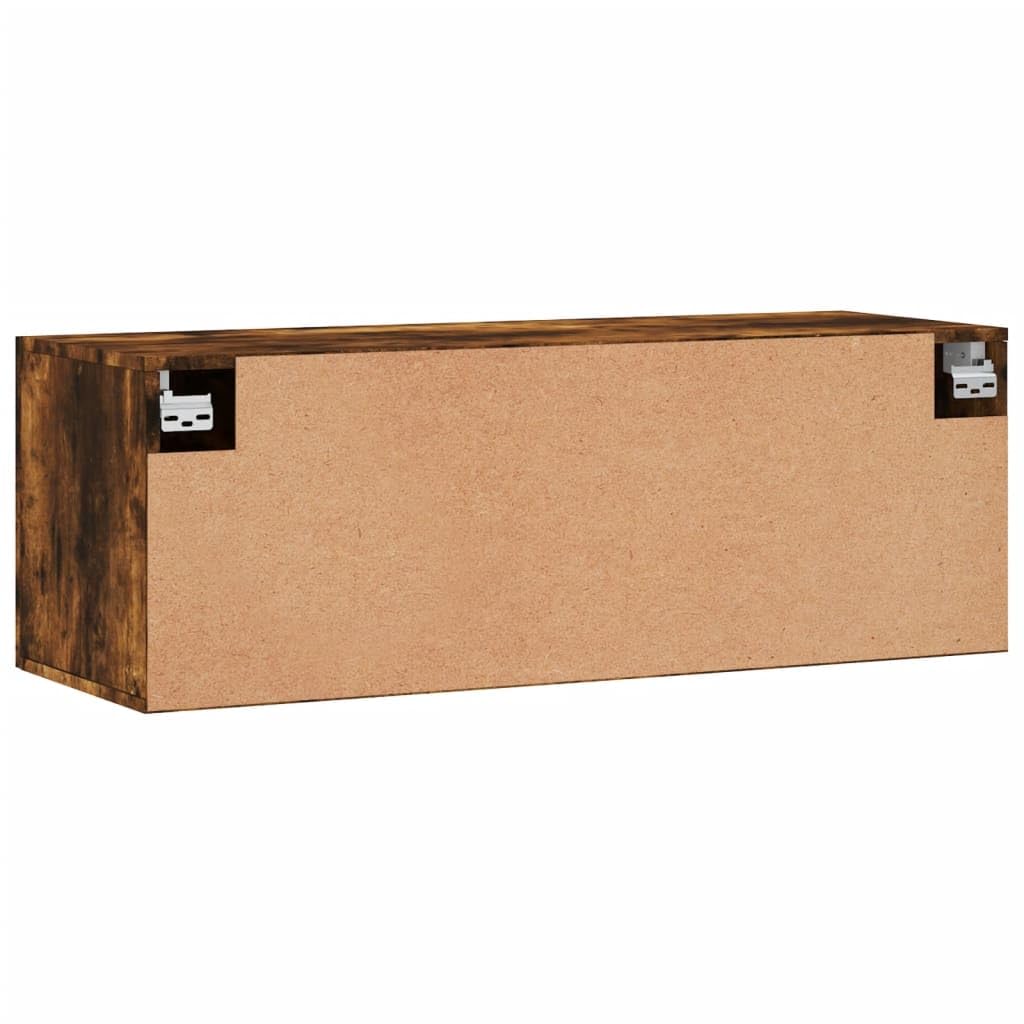 vidaXL Wandschrank, Hängeschrank mit viel Stauraum, Wandmontage Badschrank Medizinschrank, Aufbewahrungsschrank für Wohnzimmer, Räuchereiche Holzwerkstoff