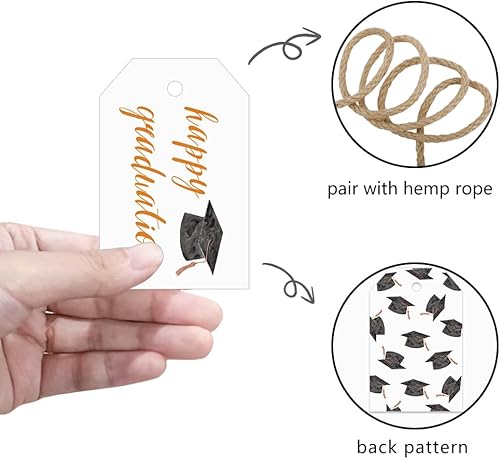 Miniatura 8 de 50 etiquetas de regalo de graduación, regalos de fiesta de graduación de felicitaciones, etiquetas de regalo para escuela secundaria o feliz