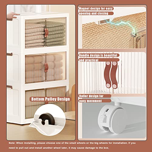 Bac de rangement empilable transparent pliable pour chambre et salon - 4