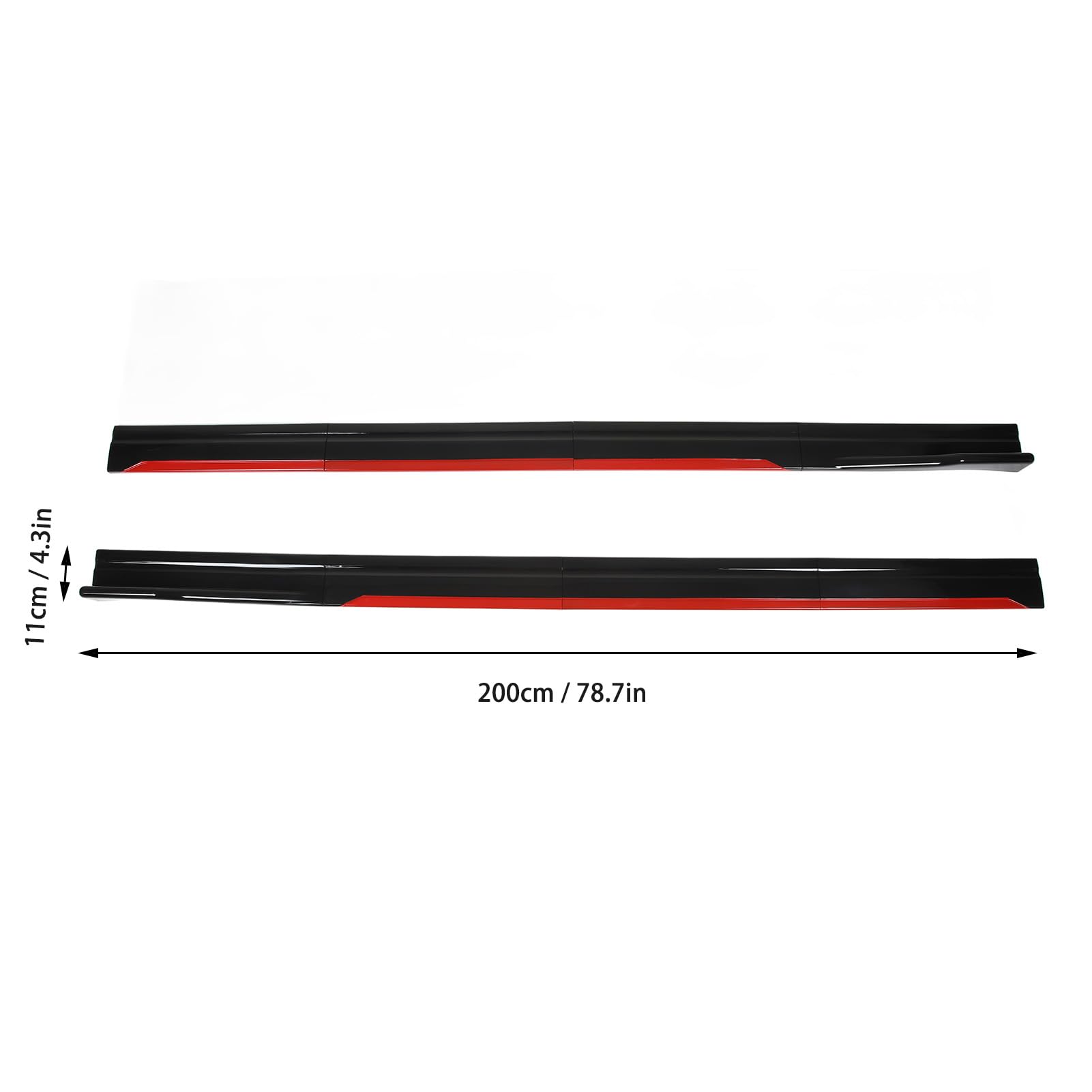 Minigonne Laterali Per Auto 8 Pezzi - Rosso E Nero Lucido, Per Seat, Civic, Corolla, Migliorano Stabilità E Estetica