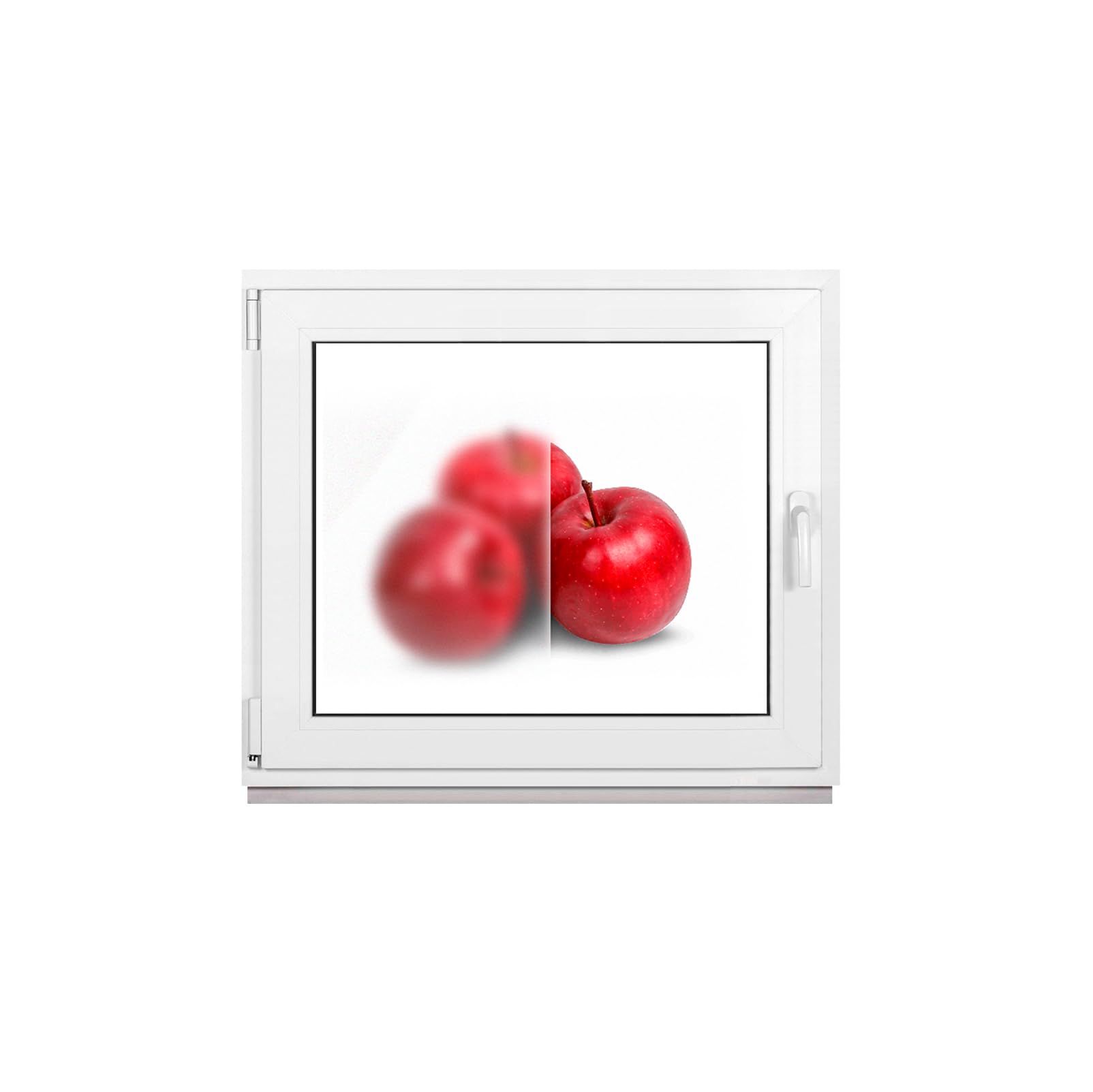 Framex Finestra da bagno Bianca Doppio Vetro Satinato 120 x 100 cm DIN Sinistra, Finestra seminterrato PVC Satinato 1200 x 1000 mm 32 mm Oscillobattente (Maniglia Destra)