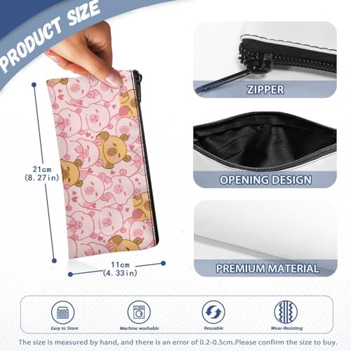 Image of Pink Capybara School Pencil Case Aesthetic Pencil Pouch for Preschool Wear Resistant Pen Organizer for Toddlers Lightweight Pen Holder for Girls