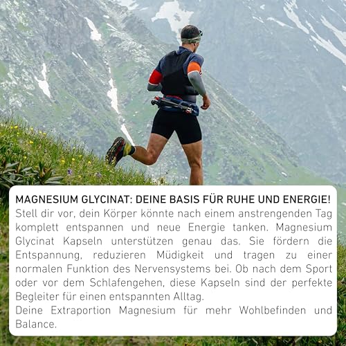 Spacegarden – 60 Magnesium Glycinat Kapseln – Hochdosiert & gut verträglich – 400 mg Magnesium Glycinat & 72 mg Magnesium pro Kapsel – Muskel & Entspannung-Unterstützend, Vegan