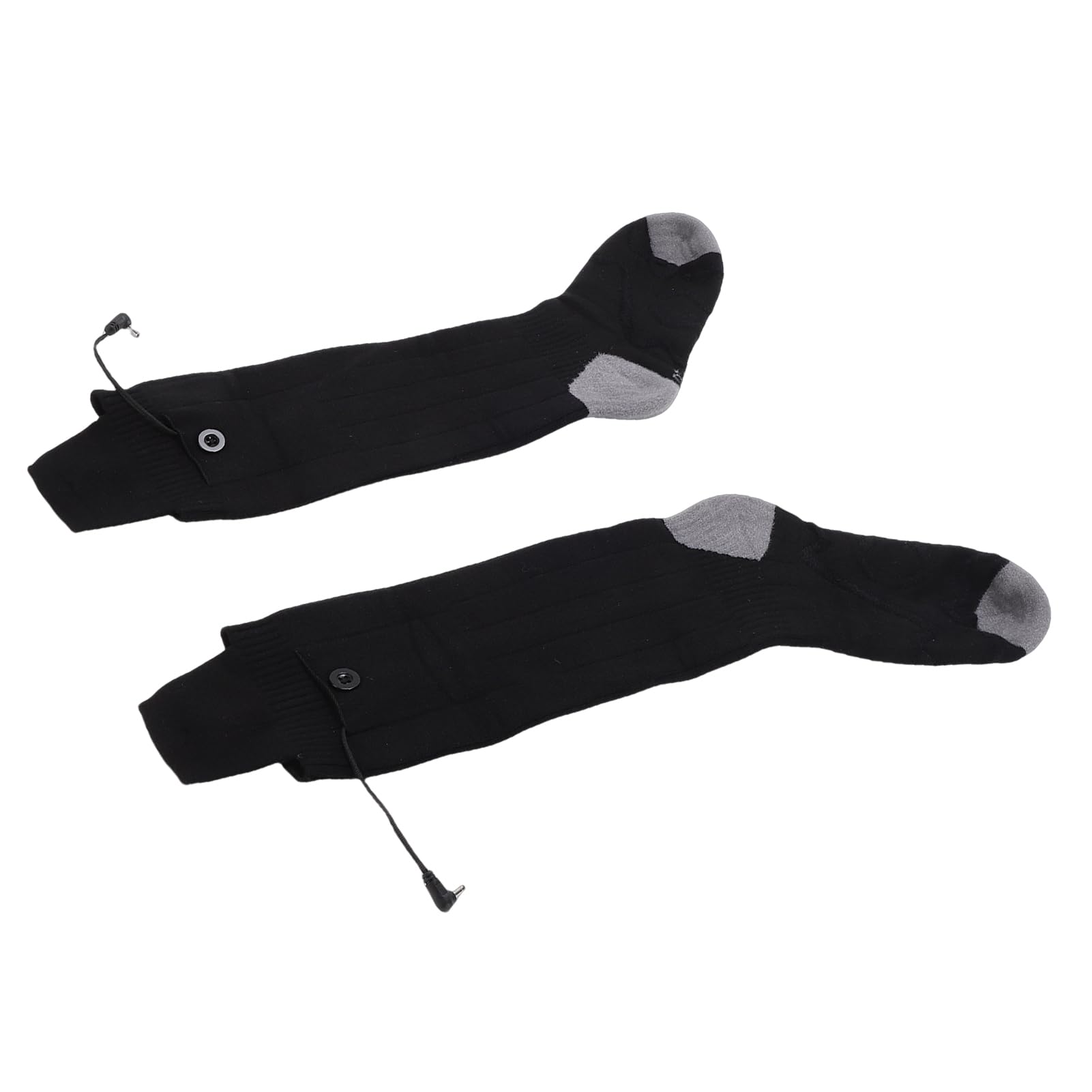 SIXRUN Beheizbare Socken Schwarz Wiederaufladbar für Skifahren und Outdoor-Aktivitäten mit Einstellbarer Temperatur 4 Stufen Waschbarer Stoff 2 Paar