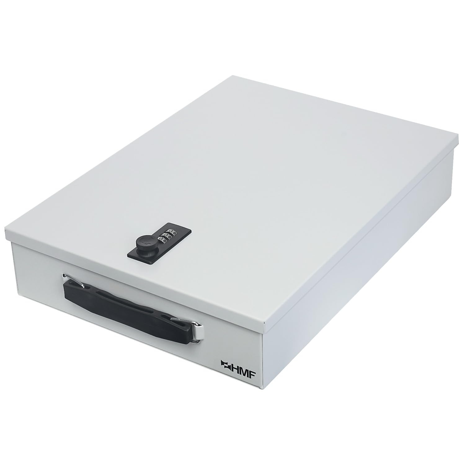 HMF 1413-07 Lockable Document Box with Combination Lock, DIN A4, Light Grey