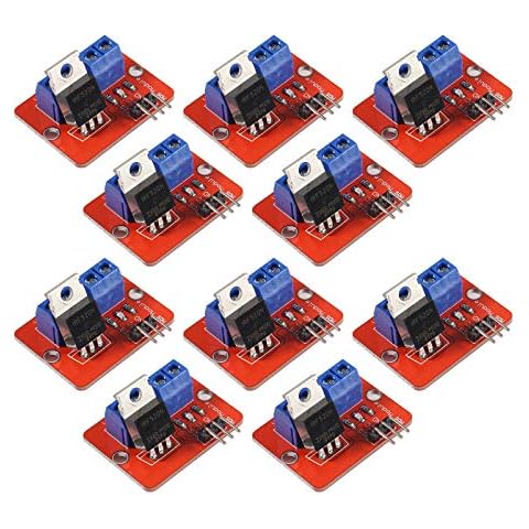 10Pcs IRF520 Driver Module MOS Button Drive 3.3V-5V Power PWM Output 0-24V Driving Board for Arduino ARM Raspberry Pi Cover
