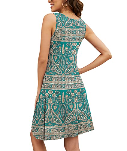 Image of Summer Dresses for Women Casual Sleeveless Swing Sundress with Pockets