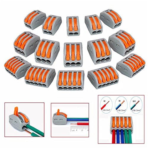 KKmoon 60pcs Cabo Conector Fio Conectores de caixa compacta de junção universal Terminais rápidos co