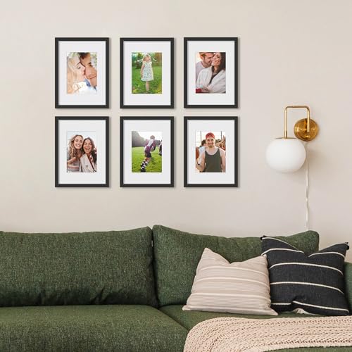 Image of upsimples 9x12 Picture Frame, Display Pictures 6x8 with Mat or 9x12 Without, Wall Hanging Photo Frames, Black, 1 Pack