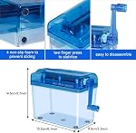 JIKIOU Mini Hand Shredder Portable Paper Shredder Manual Shredder Documents Paper Cutting Tool Home Office Desktop Stationery Christmas Birthday Gift Blue