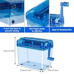JIKIOU Mini Hand Shredder Portable Paper Shredder Manual Shredder Documents Paper Cutting Tool Home Office Desktop Stationery Christmas Birthday Gift Blue - Image 3