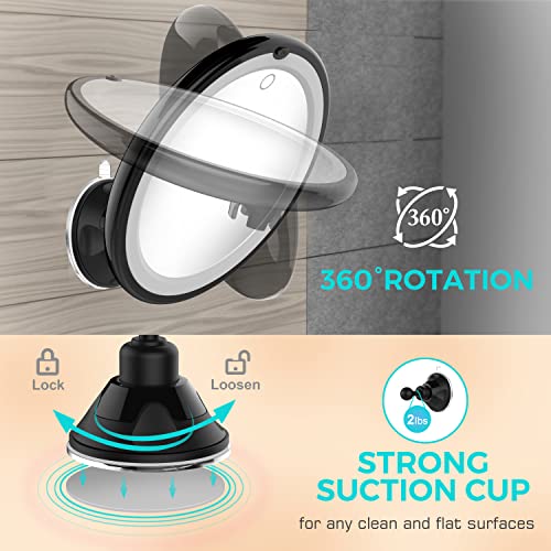 Updated 10x Magnifying Lighted Makeup Mirror with Touch Control, 360 Degree Rotating Arm, and Powerful Locking Suction Cup, Magnifying Mirror with Lights for Home, Bathroom Vanity Updated 10x Magnifying Lighted Makeup Mirror with Touch Control, 360 Degree Rotating Arm, and Powerful Locking Suction Cup, Magnifying Mirror with Lights for Home, Bathroom Vanity