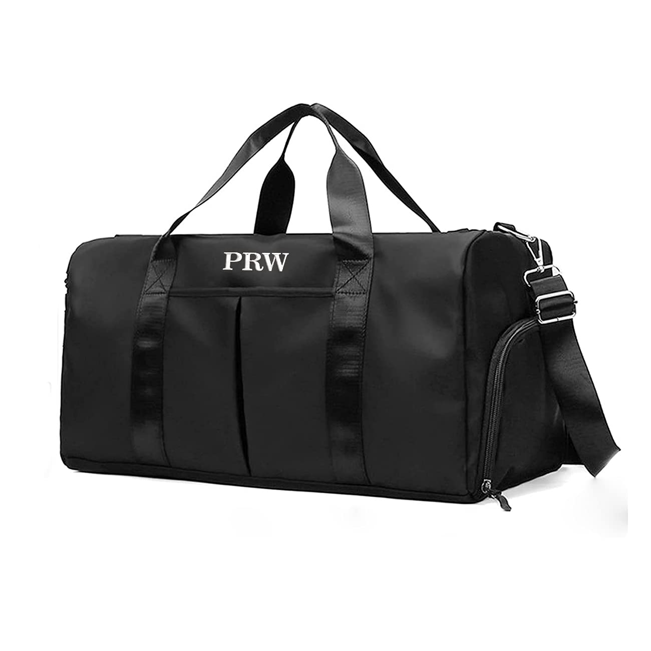 Personalized Duffel Bag Embroidered Sports Gym Bag Travel with Wet Dry Pockets & Shoe Compartment Gift For Groomsman,Bridesmaid (Black)