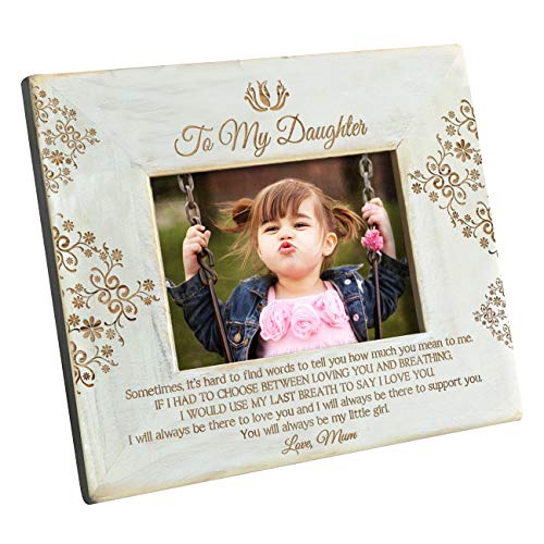 K Kenon Engraved Wooden Frame For Daughter, Personalized Natural Wood Photo Frame Gift For Daughter Son Graduation Gift From Mom, From Dad (For Daughter From Mom) #TOP5
