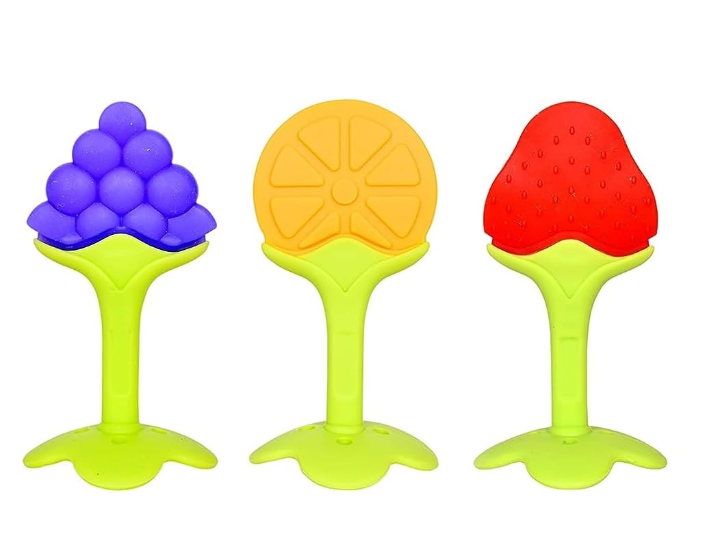 ROFORUF Silicon Baby Teething Toys for Newborn Infant BPA Free Natural Organic Nipple Teethers for Newborn Infant, Babies/Silicone Dental Care Teether (Pack of 3)-image-32