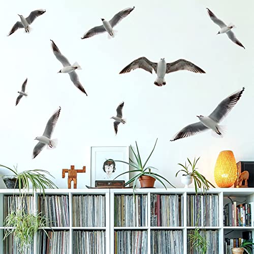 Vinilos Decorativos 3D Gaviotas Adhesivas de Pared