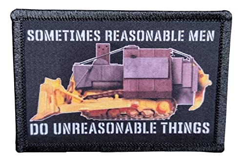 Killdozer Reasonable Men Morale Patch Removable Hook and Loop for Molle Gear, Operator Hat, Rucksack, Pack Bag, Backpack, Made in The USA
