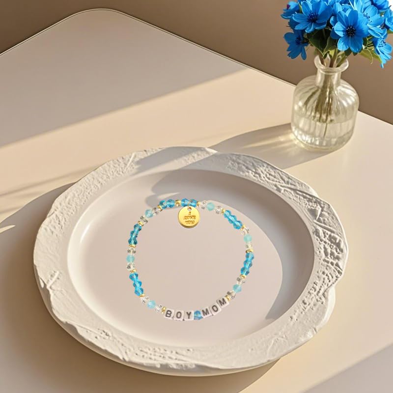 ProNature BoyMom BoyDad Beaded Bracelet Beads Jewelry Bracelet Mom Dad Parents Gifts for New BoyMom Mama Daddy Women Men3