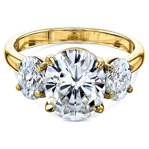 Kobelli The 3 Stone Trellis Oval Ring - yellow-gold / 5.5 G-H Cover