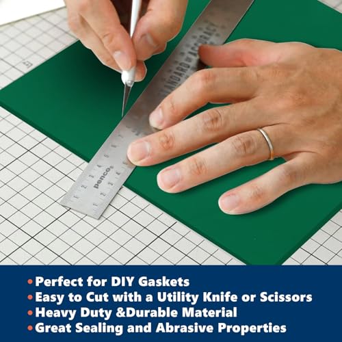 Image of WochiTV Green Silicone Rubber Sheet, 12 inch Wide x 1 /8 inch Thick x 12 inch Long High Temperature Rsistant Rubber Mat for DIY Gaskets Material, Pads, Sealing, Cushion, Microwave Oven Protection